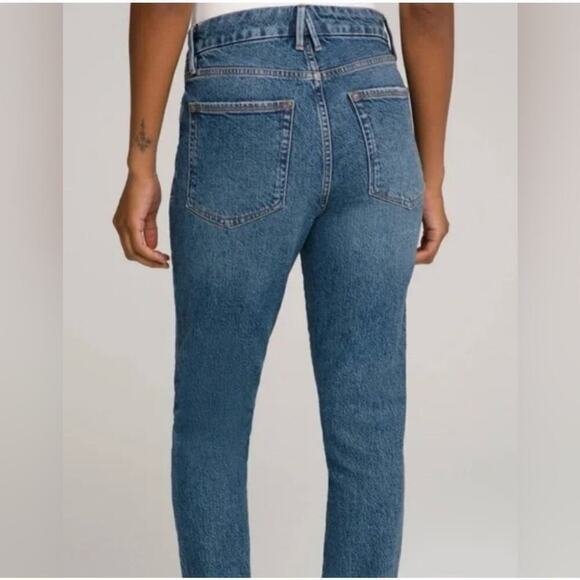 NWT Good American Good Classic High-Rise Straight Jeans Size 4/27 Raw Edge Denim - Picture 2 of 12